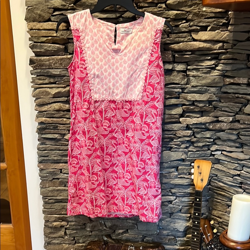 Pink and White Sleeveless Dress